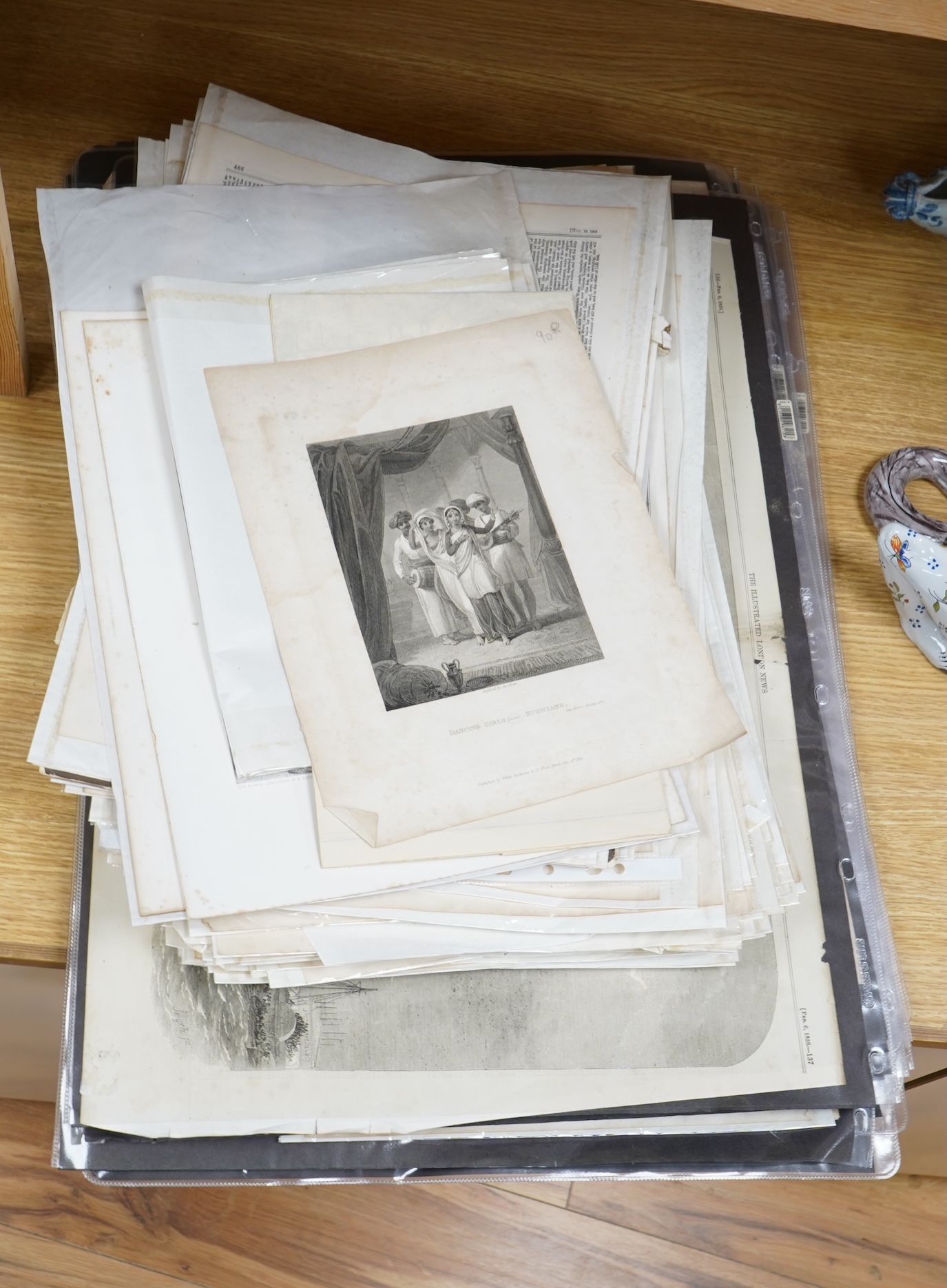 A large collection of works from The London Illustrated News, together with various other engravings and prints, unframed